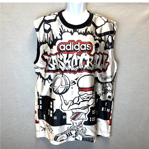 adidas Other - Vintage Adidas Graffiti Y2K Basketball Jersey Reversible All Over Print No. 3